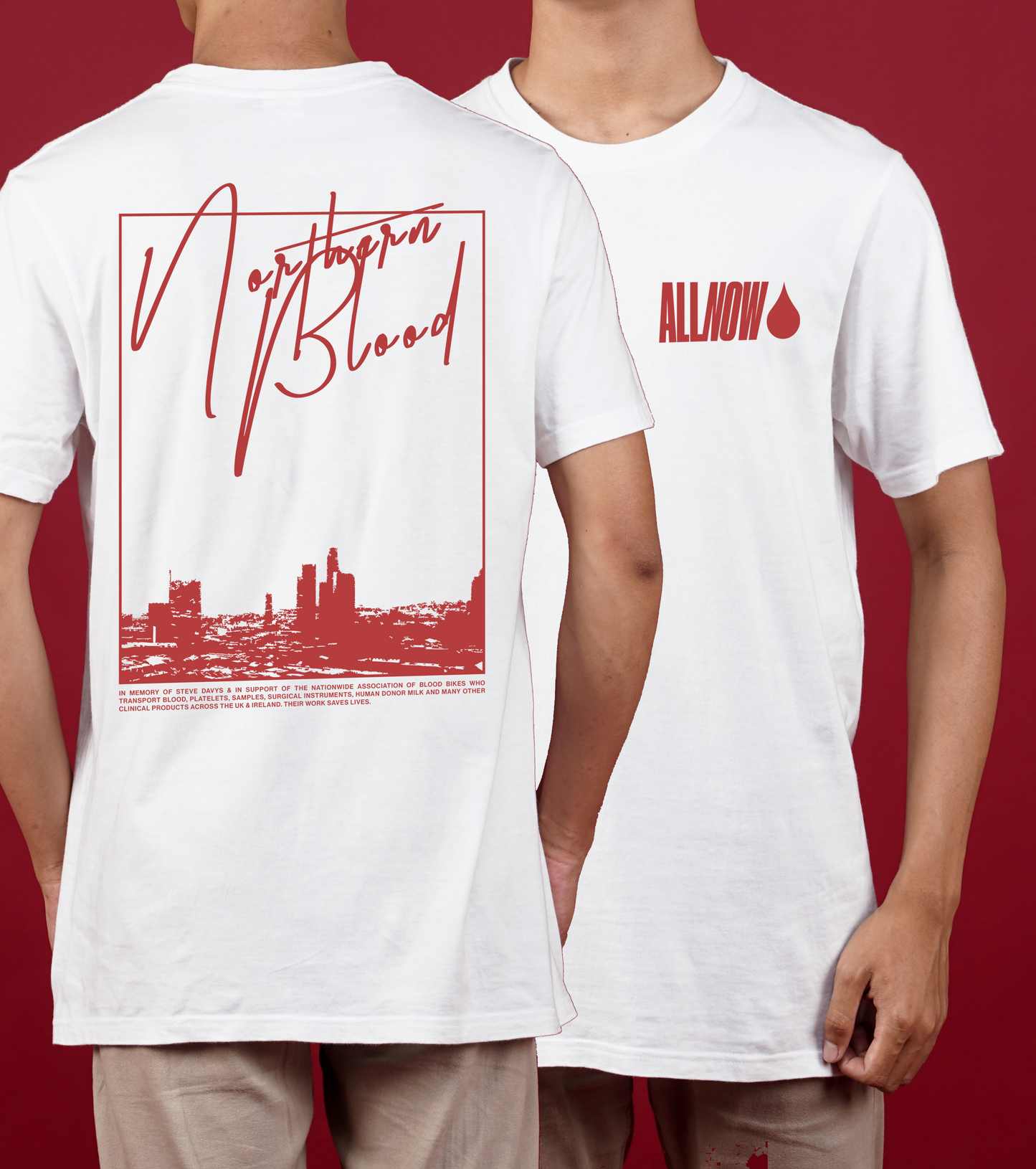 ALL NOW Northern Blood Tshirt - White/Red